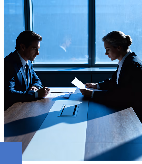 Attorneys preparing for courtroom defense