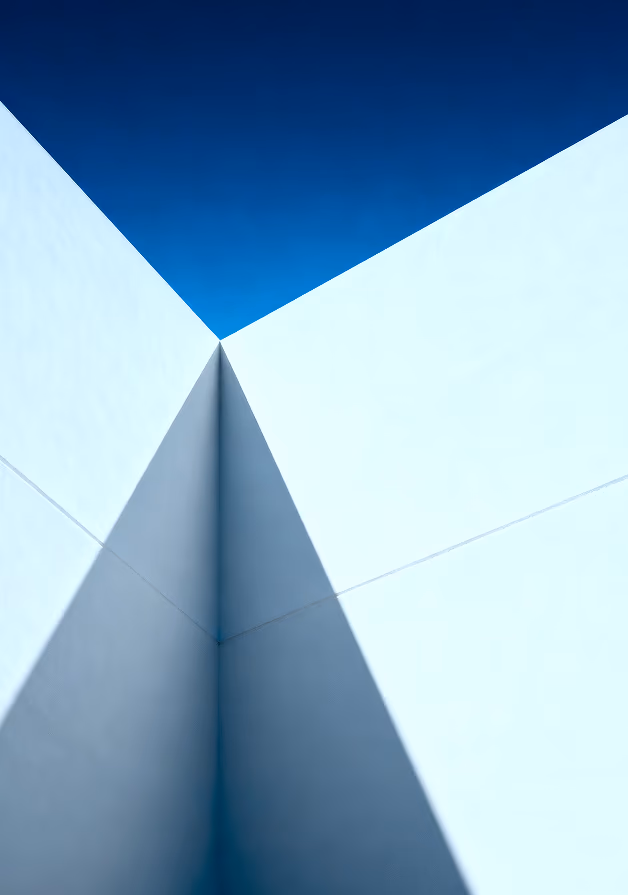 Abstract architectural blue and white image